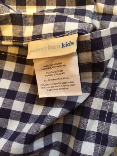Pottery Barn Kids Navy Buffalo Check Standard Pillow Sham - Fresh Stock Dated December 2025