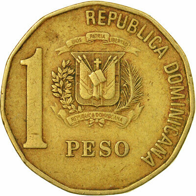 [#447112] Coin, Dominican Republic, Peso, 1997, EF(40-45), Brass, KM:80.3 - Fresh Stock Dated December 2025