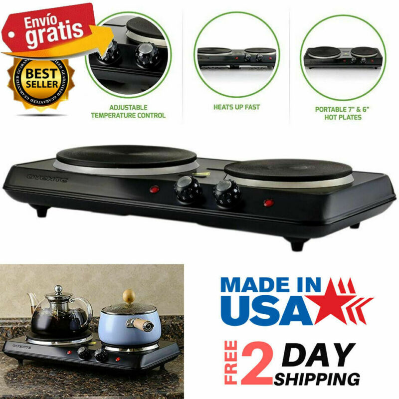 Estufa Cocina Electrica De 2 Hornillas Portatil Para Casa Apartamento Campamento - Fresh Stock Dated December 2025