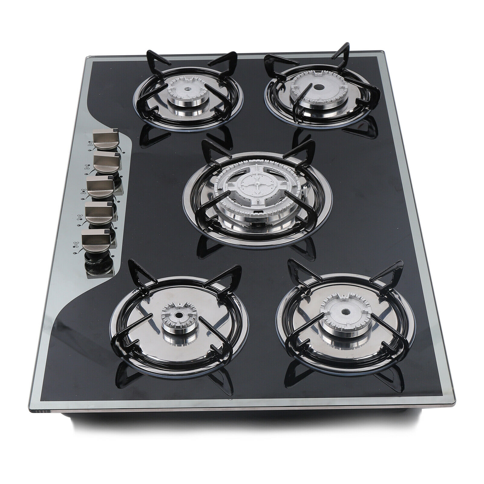 5 Burners Gas Hobs Built-in Kitchen Cooker Stove Cooktop LPG/NG Tempered Glass - Fresh Stock Dated February 2026