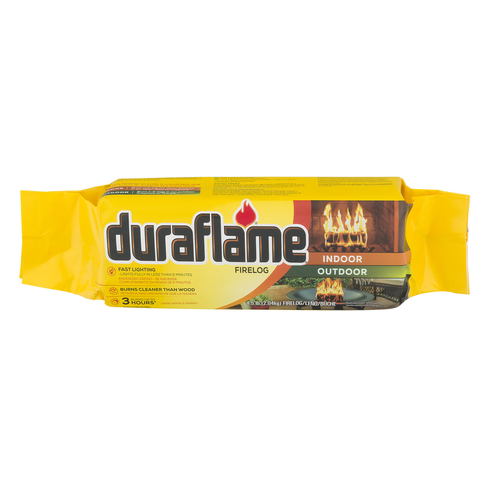 Duraflame 4.5lb Single Firelog, 3 Hour Burn, Indoor/Outdoor Use - Fresh Stock Dated December 2025