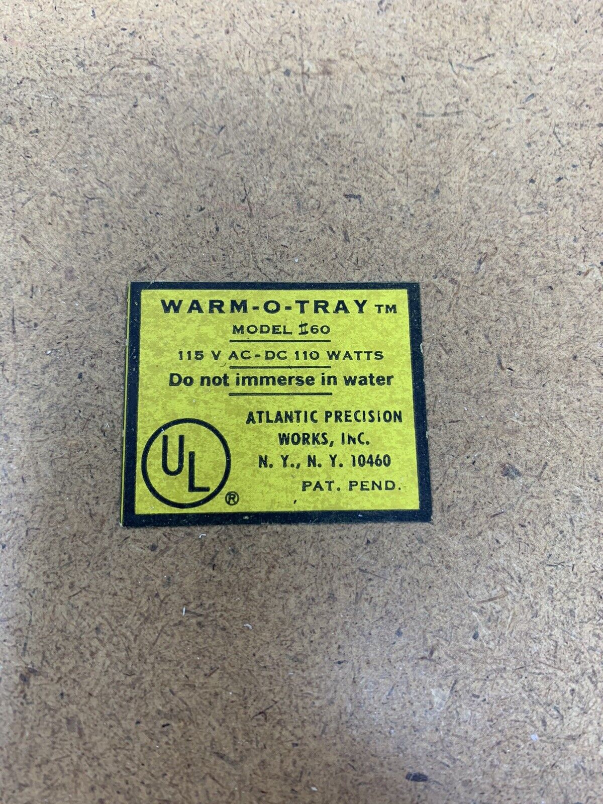 Vintage Warm-O-Tray Hot Plate #60 Electric Food Warmer Brown Wood Design Works - Fresh Stock Dated February 2026