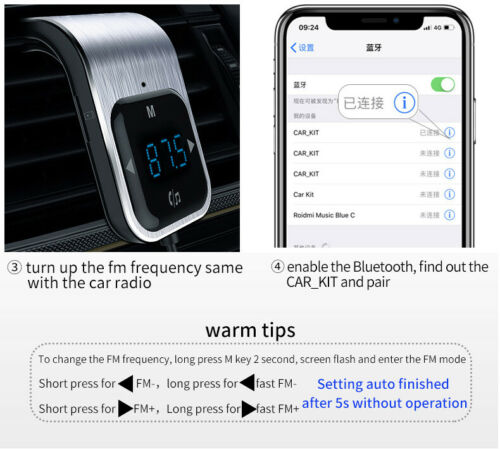 Cigarette Lighter Bluetooth Car Charger Kit 2USB HD FM Transmitter MP3 Player-R7 - Fresh Stock Dated February 2026