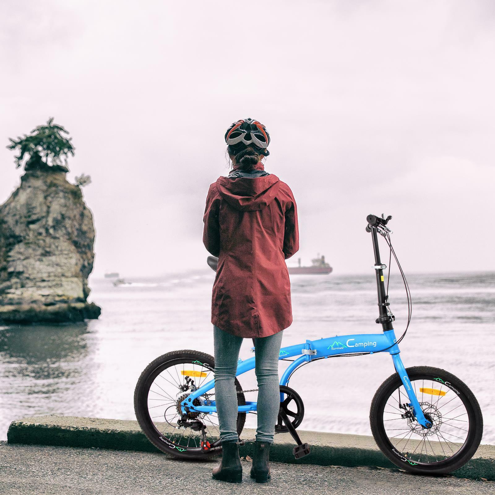 Leisure 20in 7 Speed ​​City Foldable Compact Bike Bicycle Urban Commuters Blue - Fresh Stock Dated February 2026