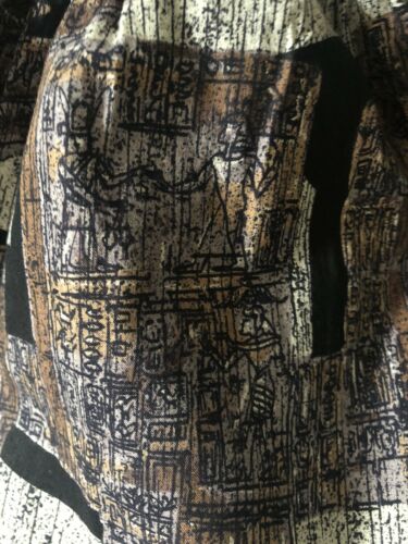 1950s Full Tiered Circle Skirt Cotton Egyptian Novelty Print Vintage Tiki Style - Fresh Stock Dated December 2025