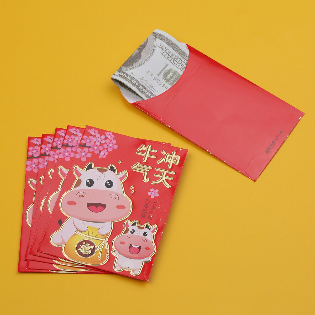 2021 Chinese New Year Red  Chinese Zodiac Year of the Ox Cartoon H0U0 - Fresh Stock Dated February 2026
