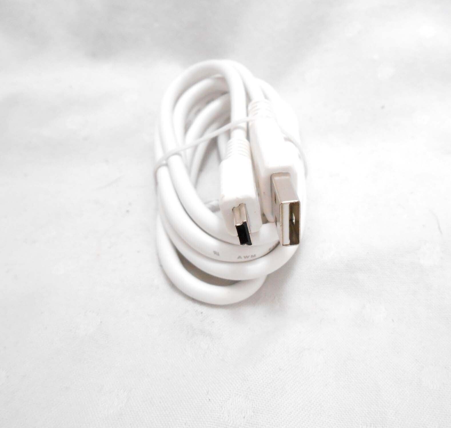 White USB 5pin Mini Sync Data Charge Cable connect Leapfrog to computers 5ft - Fresh Stock Dated February 2026
