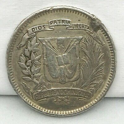 1937 10 Centavos Dominican Republic 2 1/2 Grams Silver Coin. - Fresh Stock Dated February 2026
