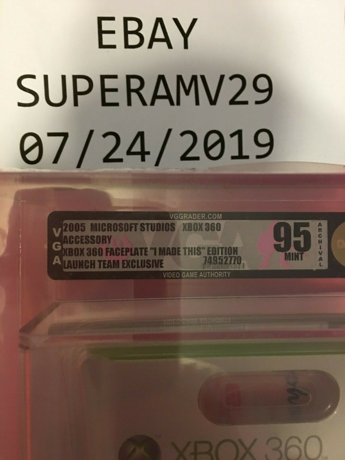 Xbox 360 Launch Team 2005 FACEPLATE VGA 95 - Fresh Stock Dated December 2025