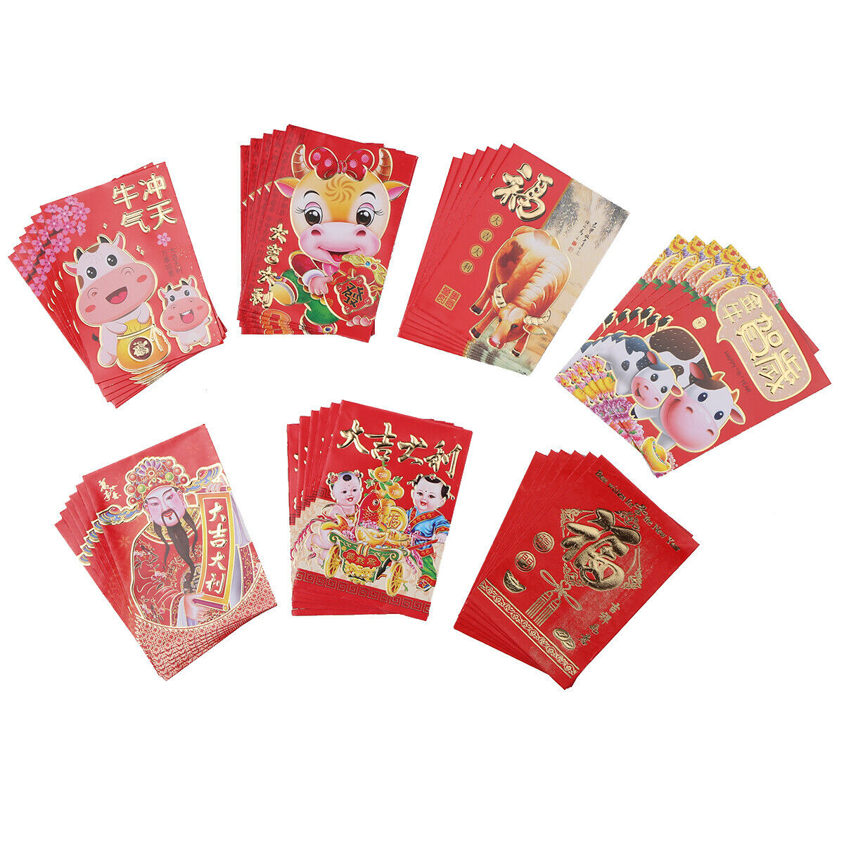2021 Chinese New Year Red  Chinese Zodiac Year of the Ox Cartoon H0U0 - Fresh Stock Dated February 2026