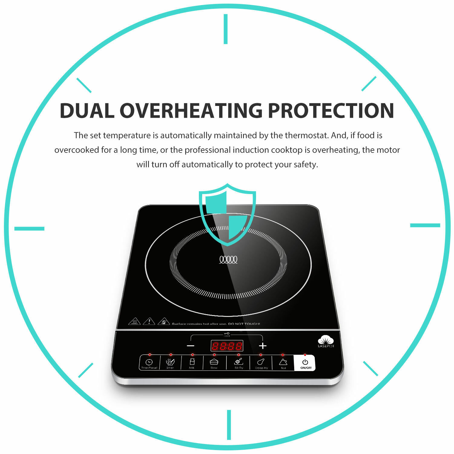 EASEPOT Induction Cooktop Cooker Countertop Burner Hot Plate Stove Induction Hob - Fresh Stock Dated February 2026