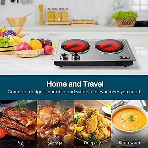 DIDO 1800W Ceramic Electric Hot Plate for Cooking, Dual 7.1