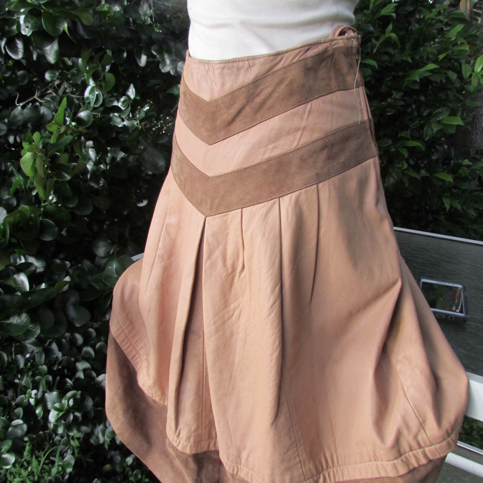 VINTAGE 80s Italian LEATHER SKIRT Buttery Soft EPIC STYLE Knee Length Xsmall S - Fresh Stock Dated February 2026