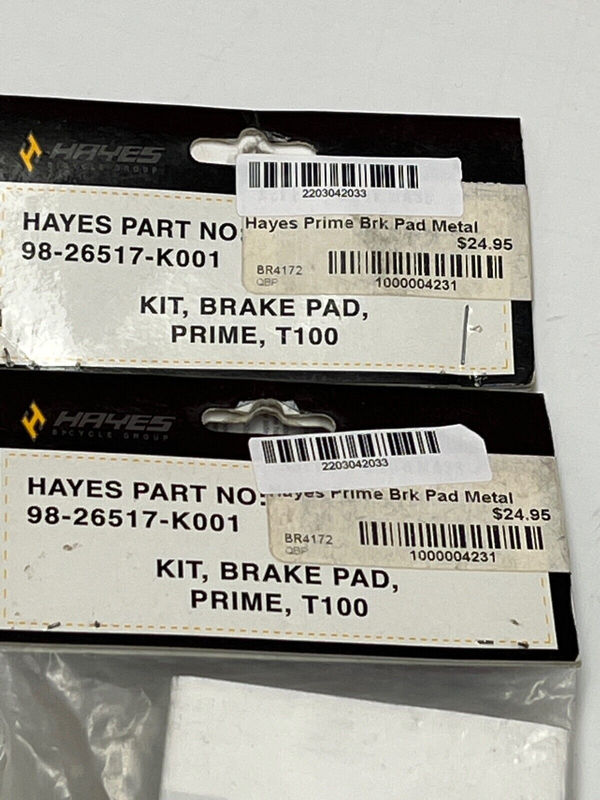 2 Hayes Prime Brake Pad Metal Kits NWT Cycle Bike BR4172 Part 98-26517-K001 - Fresh Stock Dated February 2026