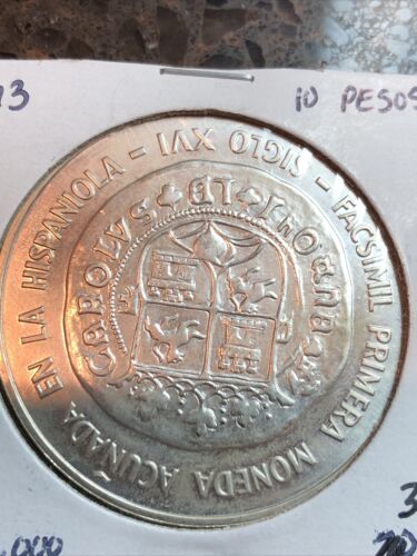 SASA DOMINICAN REPUBLIC BANKS CONFERENCE SILVER 10 PESOS 1975 - Fresh Stock Dated December 2025