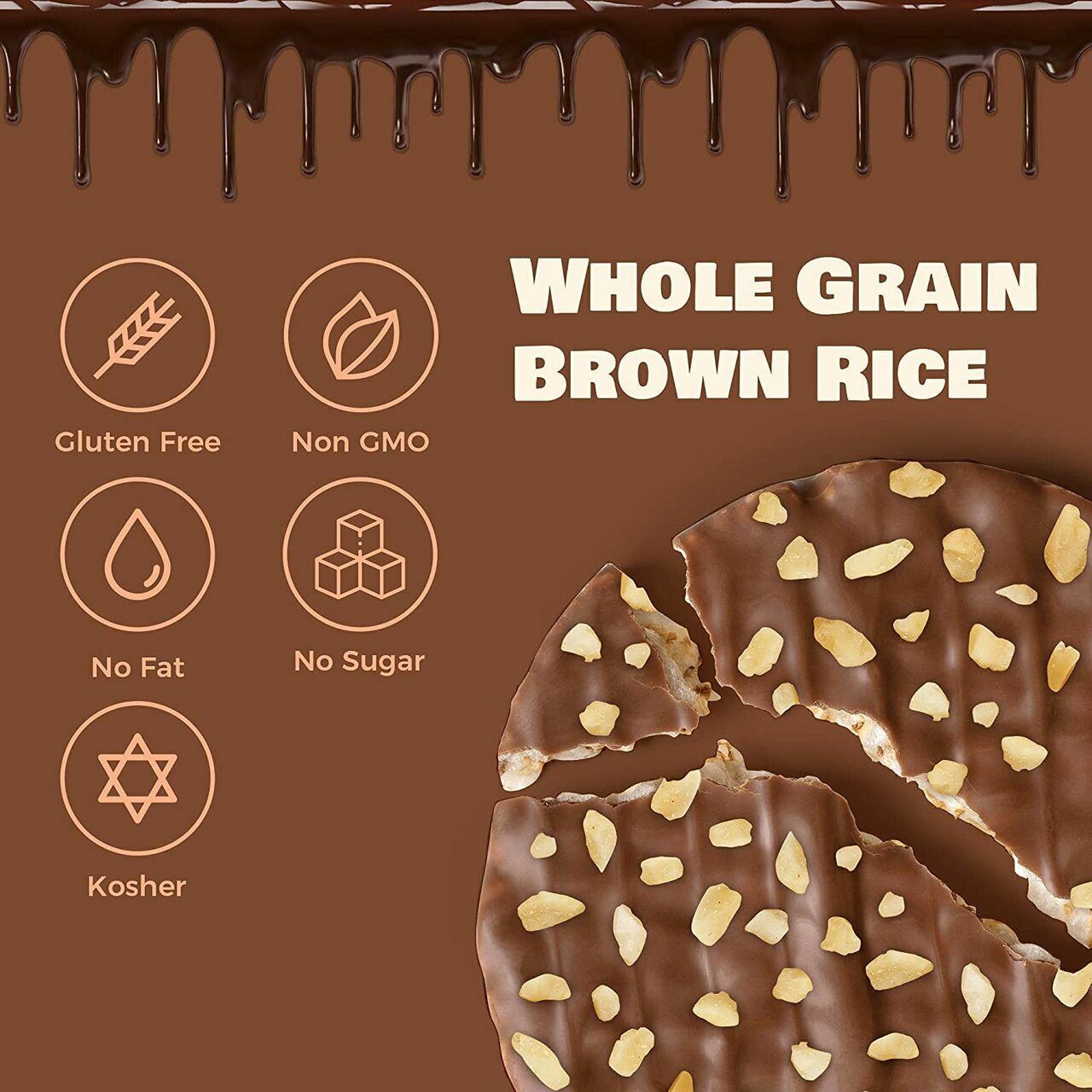 Lieber's Brittle Topped Milk Chocolate Covered Rice Cakes, 3.7 oz - Fresh Stock Dated February 2026