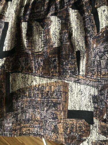 1950s Full Tiered Circle Skirt Cotton Egyptian Novelty Print Vintage Tiki Style - Fresh Stock Dated December 2025