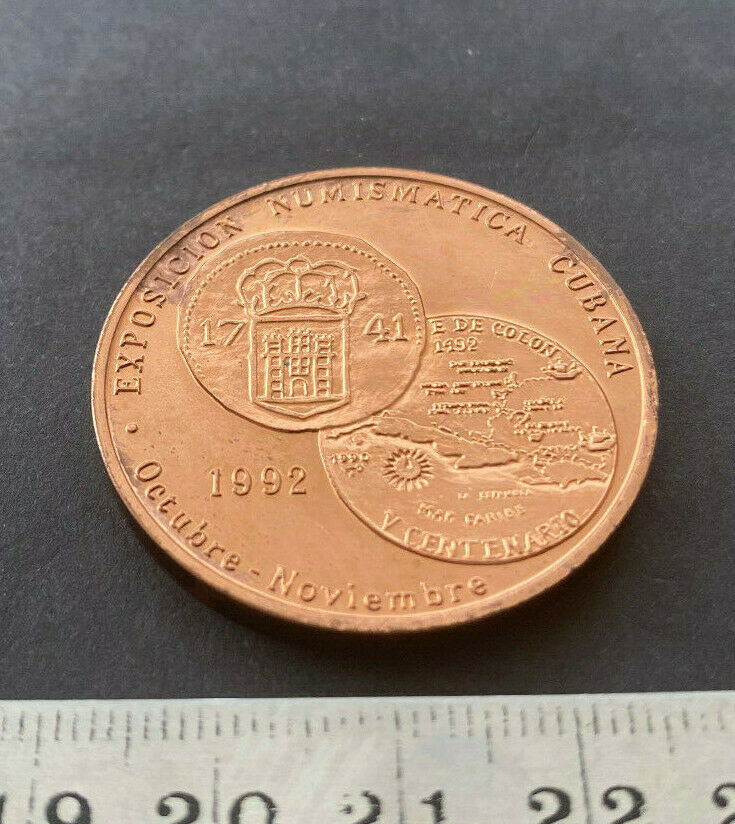 Republica Dominicana 1992, MEDALLA EXPO. SOC. NUMISMATICA DOM. yCUVANA, bronce - Fresh Stock Dated February 2026