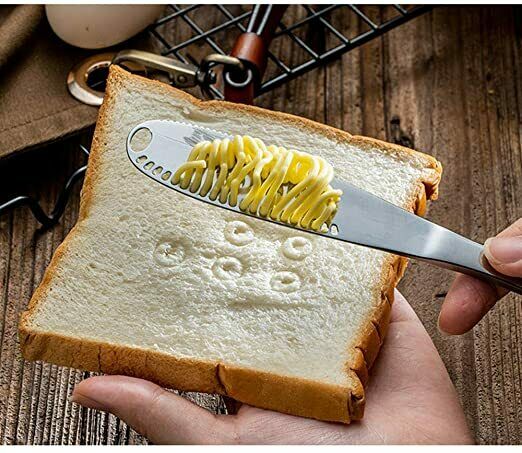 Butter Knife with Holes, Stainless Steel, Spread that Butter Knife 3- in- 1 - Fresh Stock Dated December 2025