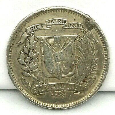 1937 10 Centavos Dominican Republic 2 1/2 Grams Silver Coin. - Fresh Stock Dated February 2026