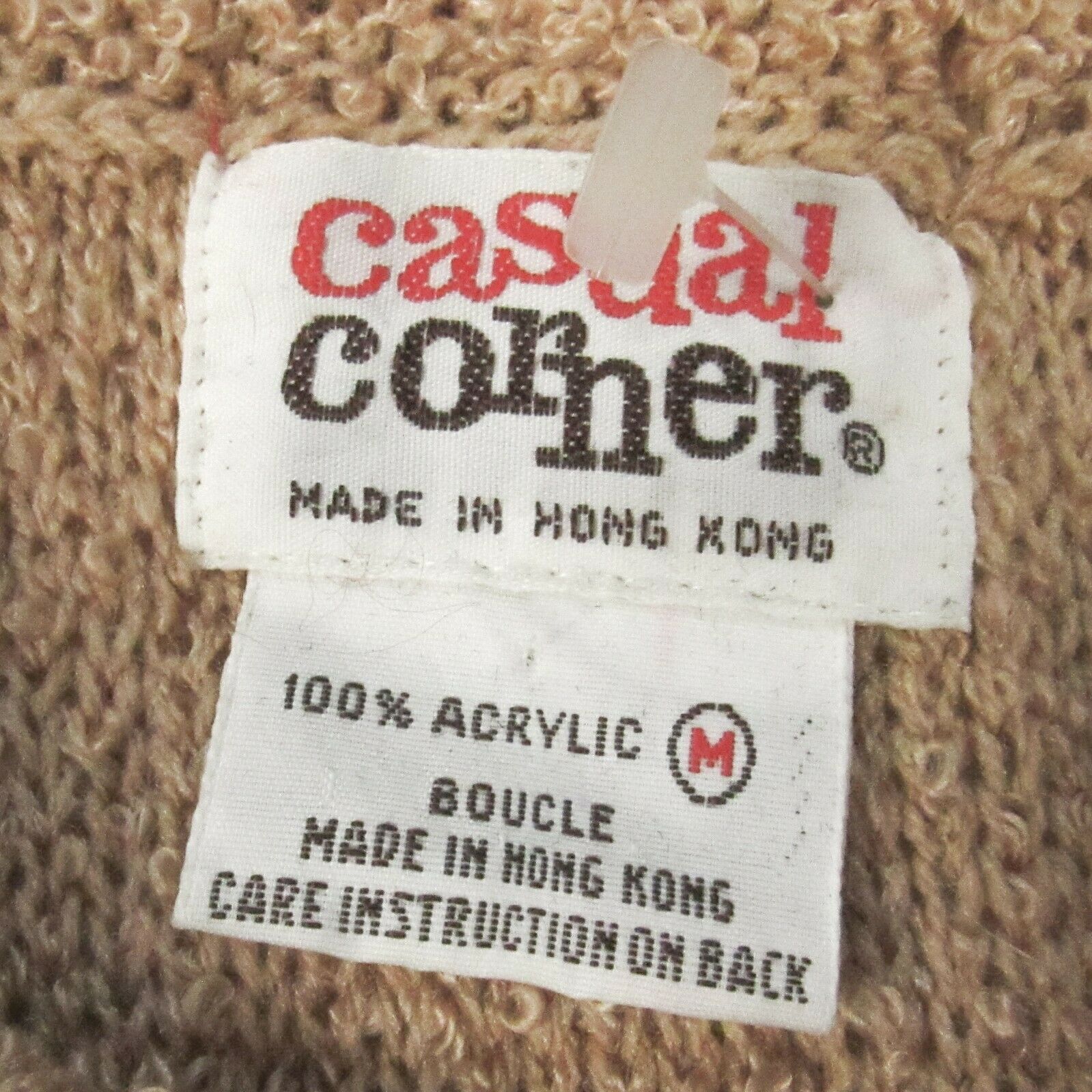 Vintage 70s Peach Boucle Acrylic Knit Swing Skirt M Elastic Waist Stretch Midi - Fresh Stock Dated February 2026