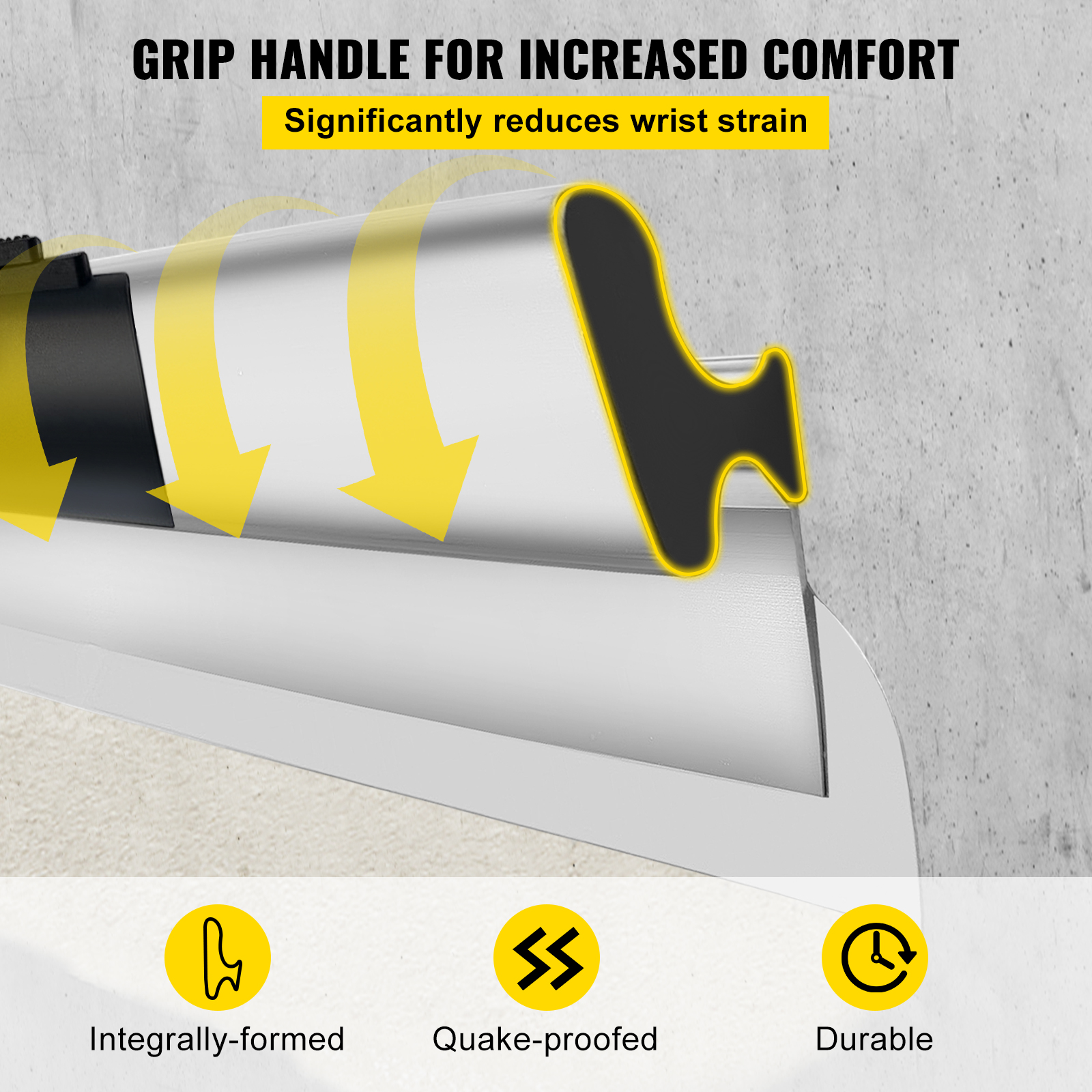 VEVOR Drywall Skimming Blade Putty Knife Combo 10/16/24in Trowel Tool w/ Handle - Fresh Stock Dated February 2026