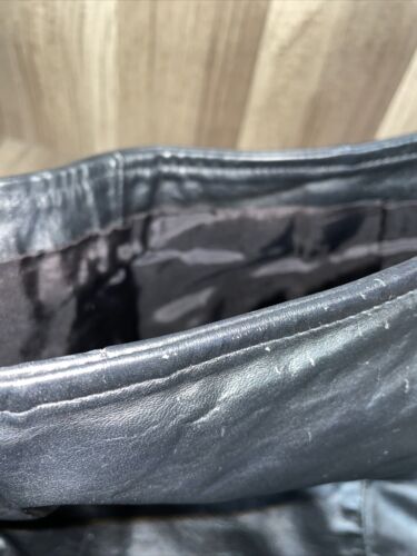 Vintage 1990s Greg Adams Black Leather Mini Skirt Size 9/10 Retro - Fresh Stock Dated March 2026