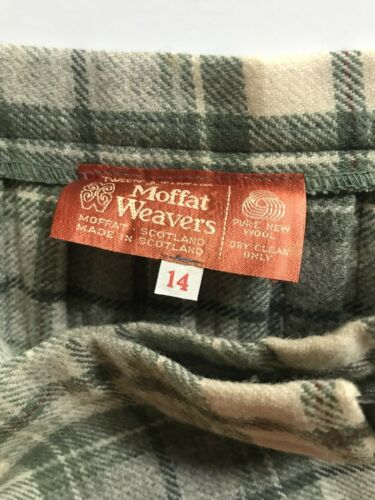 Vintage Scottish Moffat Weavers Wool Plaid Kilt Women's Size 14 - Fresh Stock Dated February 2026