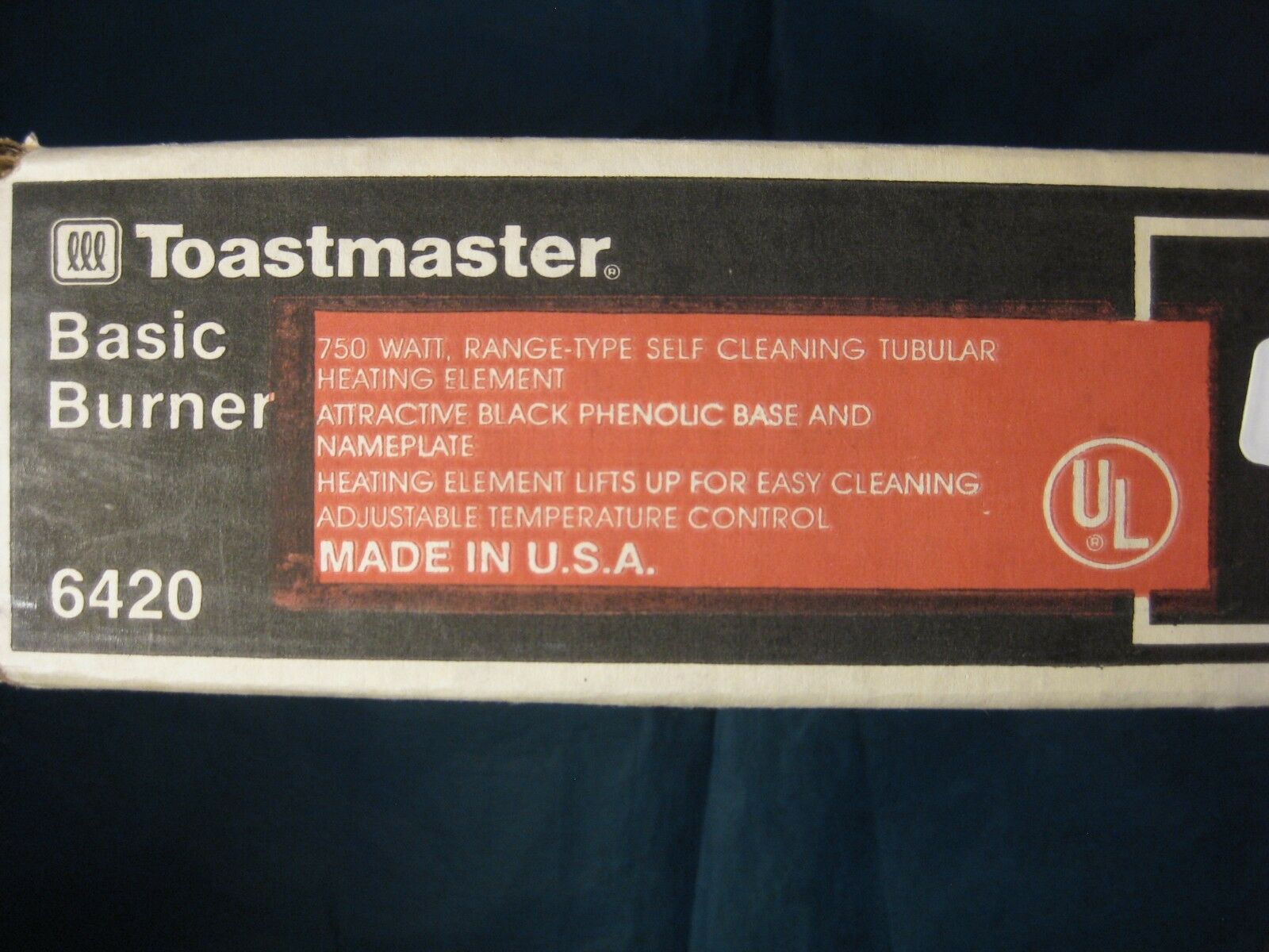 Vintage Toastmaster Basic Burner Buffet Range Burner Model 6420 New In Box - Fresh Stock Dated February 2026