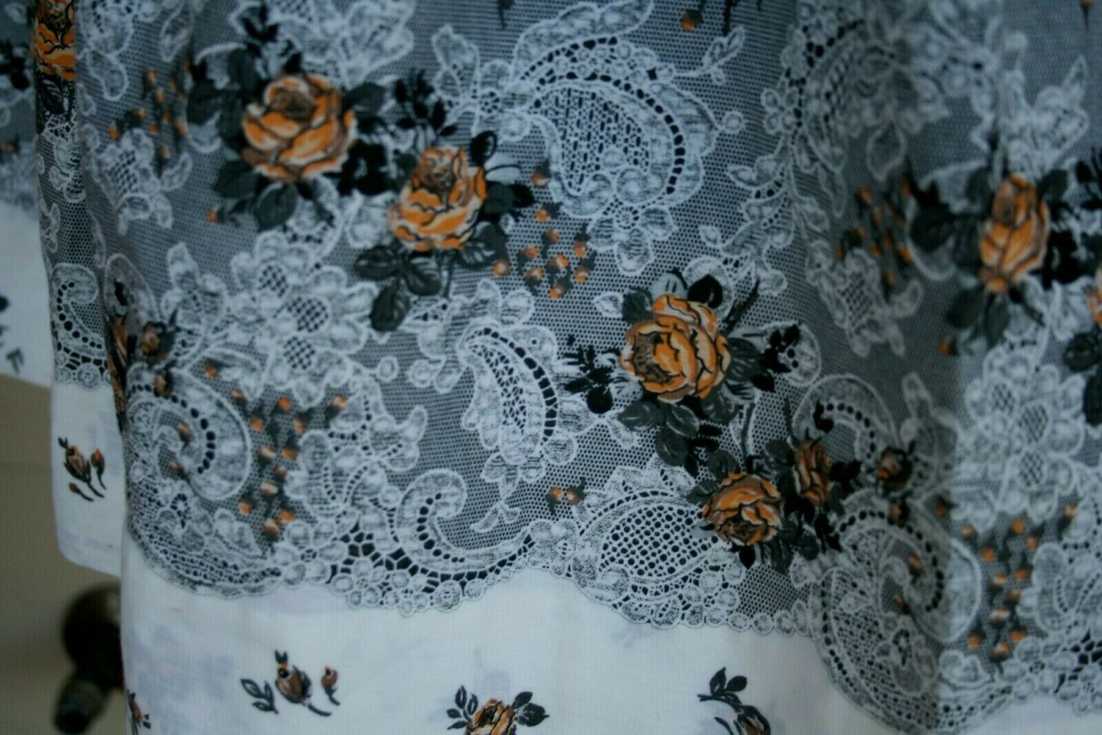 Pretty Vintage Unbranded Victorian Printed Pleated Cotton Skirt w/ Border S - Fresh Stock Dated February 2026