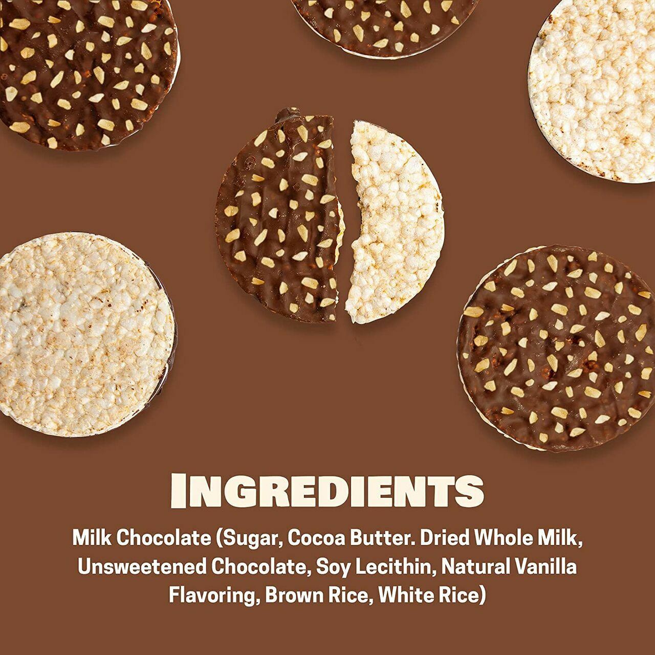 Lieber's Brittle Topped Milk Chocolate Covered Rice Cakes, 3.7 oz - Fresh Stock Dated February 2026