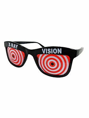 Red X-Ray Vision Glasses X Ray Specs Goggles Spiral Hypnotize Wayfarer Adult - Fresh Stock Dated February 2026