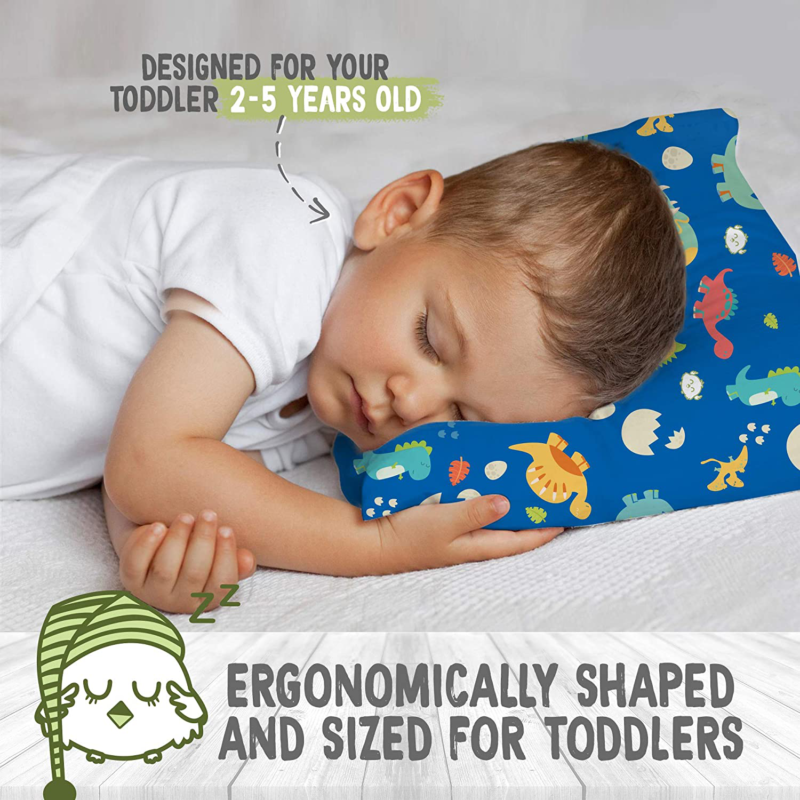 Toddler Pillow with Pillowcase - 13X18 Soft Organic Cotton Baby Pillows for Slee - Fresh Stock Dated December 2025