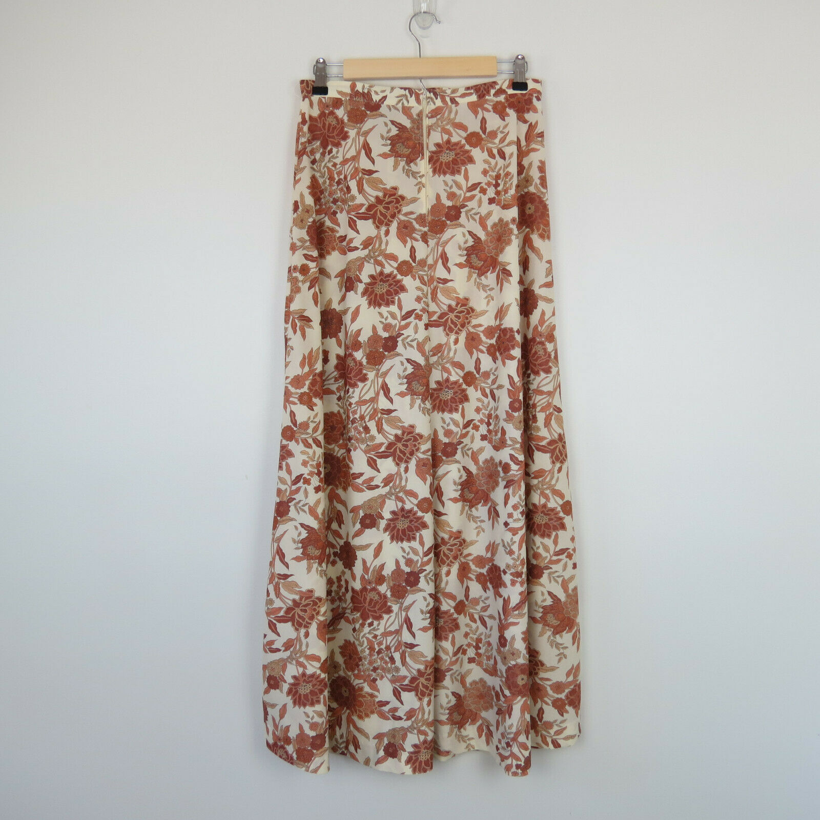 Vintage 1970s Brown Floral A-Line Maxi Skirt John Meyer Women's Waist 28 - Fresh Stock Dated February 2026