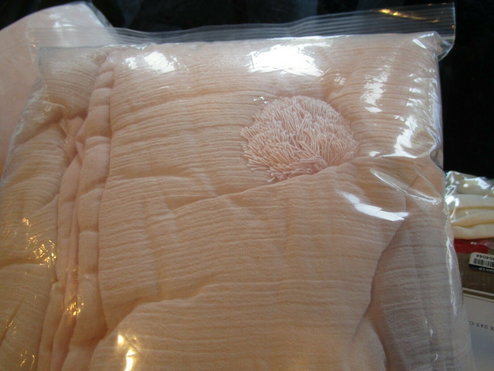 Pottery Barn Teen Crinkle puff sham euro powdered blush  quilted New wo tag - Fresh Stock Dated December 2025