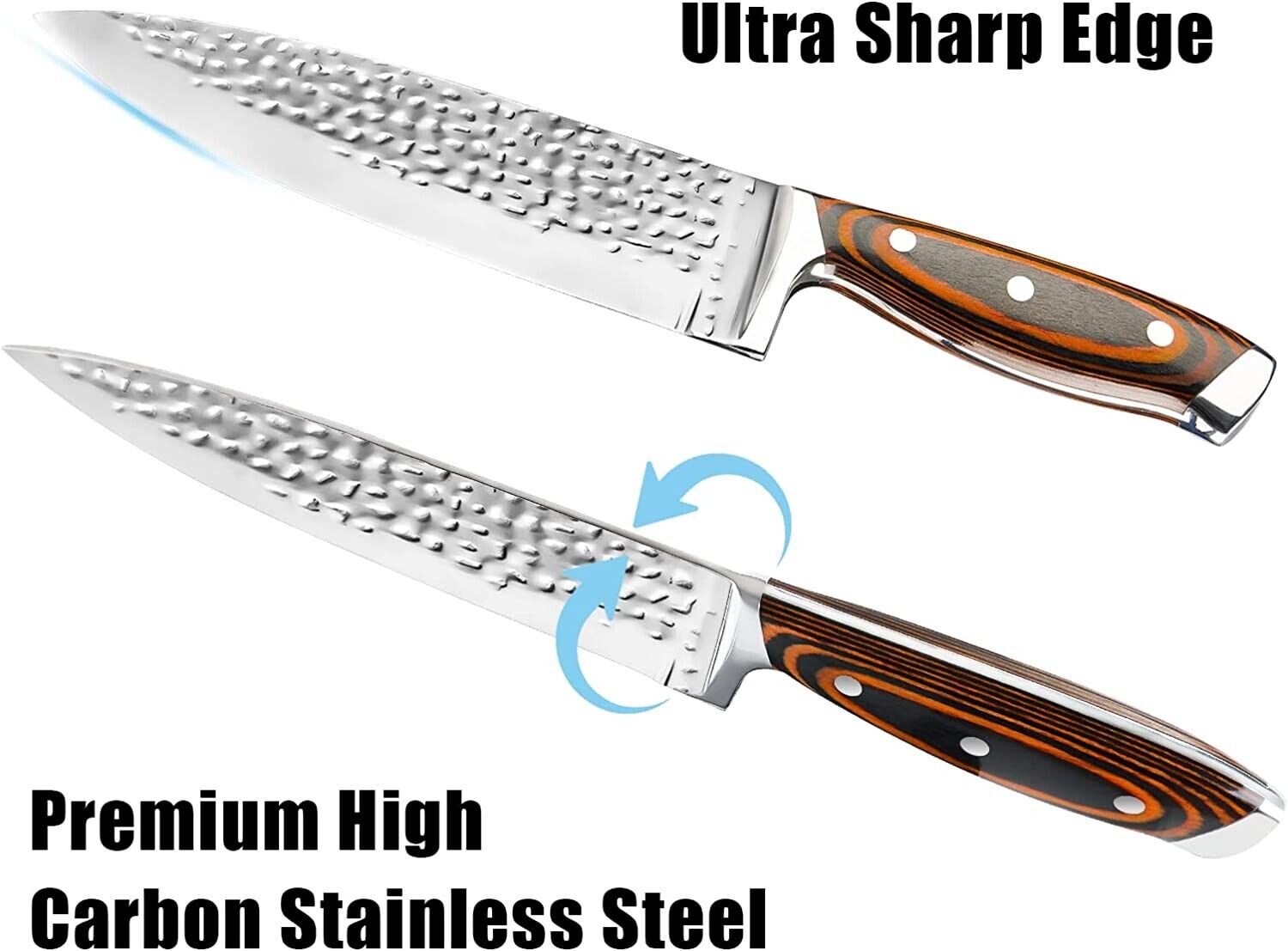 Knife Set, 15-Piece Kitchen Knife Set with Block Wooden German Stainless Steel - Fresh Stock Dated February 2026