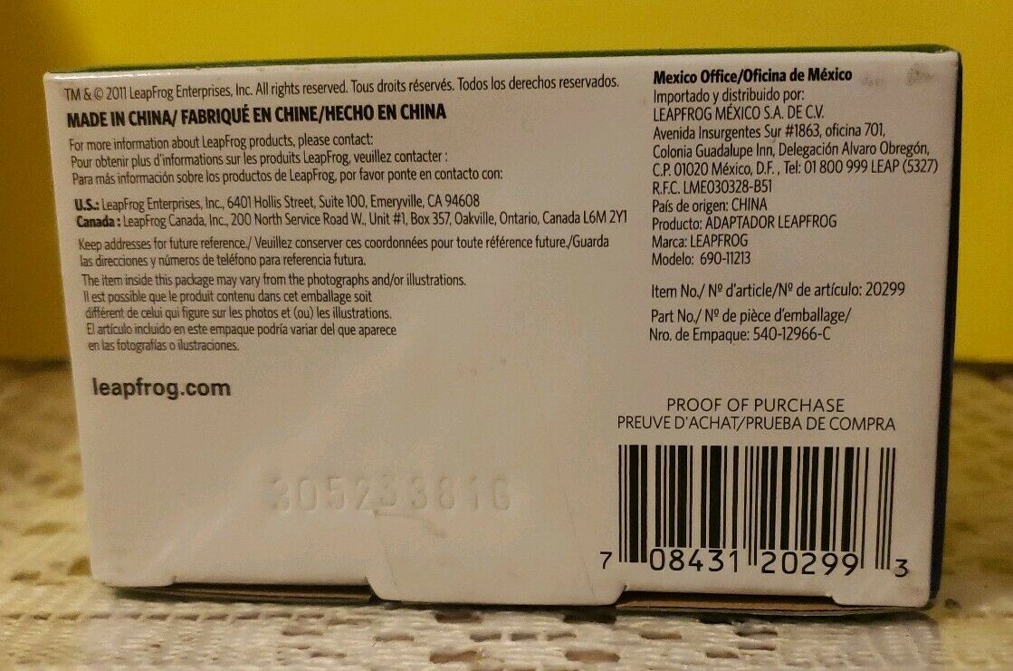 LeapFrog AC Power Adapter LeapPad Tablet Leapster Explorer - Fresh Stock Dated February 2026