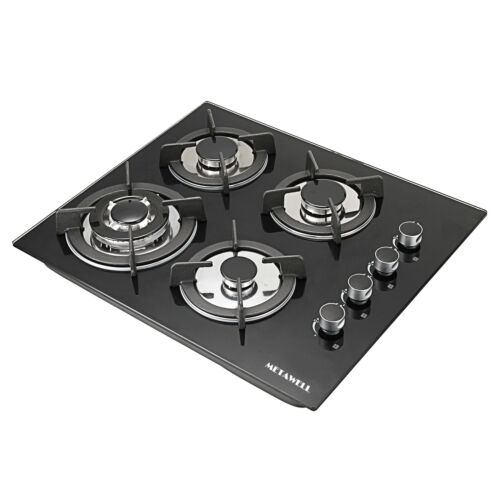 23.6'' Tempered Glass 4 Burner (2.75-3 KW) Gas Stove Kitchen Cooktops Cooker Hob - Fresh Stock Dated December 2025