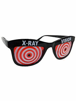 Red X-Ray Vision Glasses X Ray Specs Goggles Spiral Hypnotize Wayfarer Adult - Fresh Stock Dated February 2026