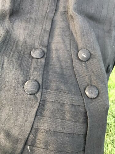 Antique Victorian Women Wool Black Skirt 