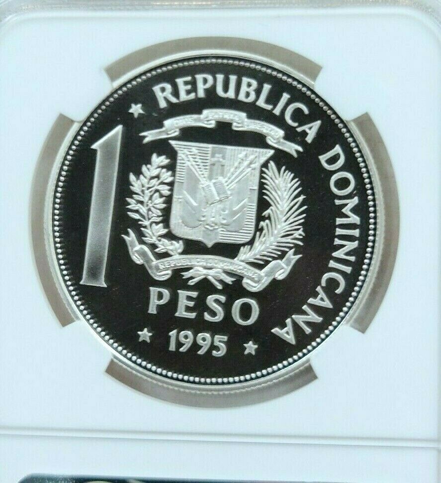 1995 DOMINICAN REPUBLIC SILVER 1 PESO UNITED NATIONS NGC PF 70 ULTRA CAMEO RARE - Fresh Stock Dated February 2026