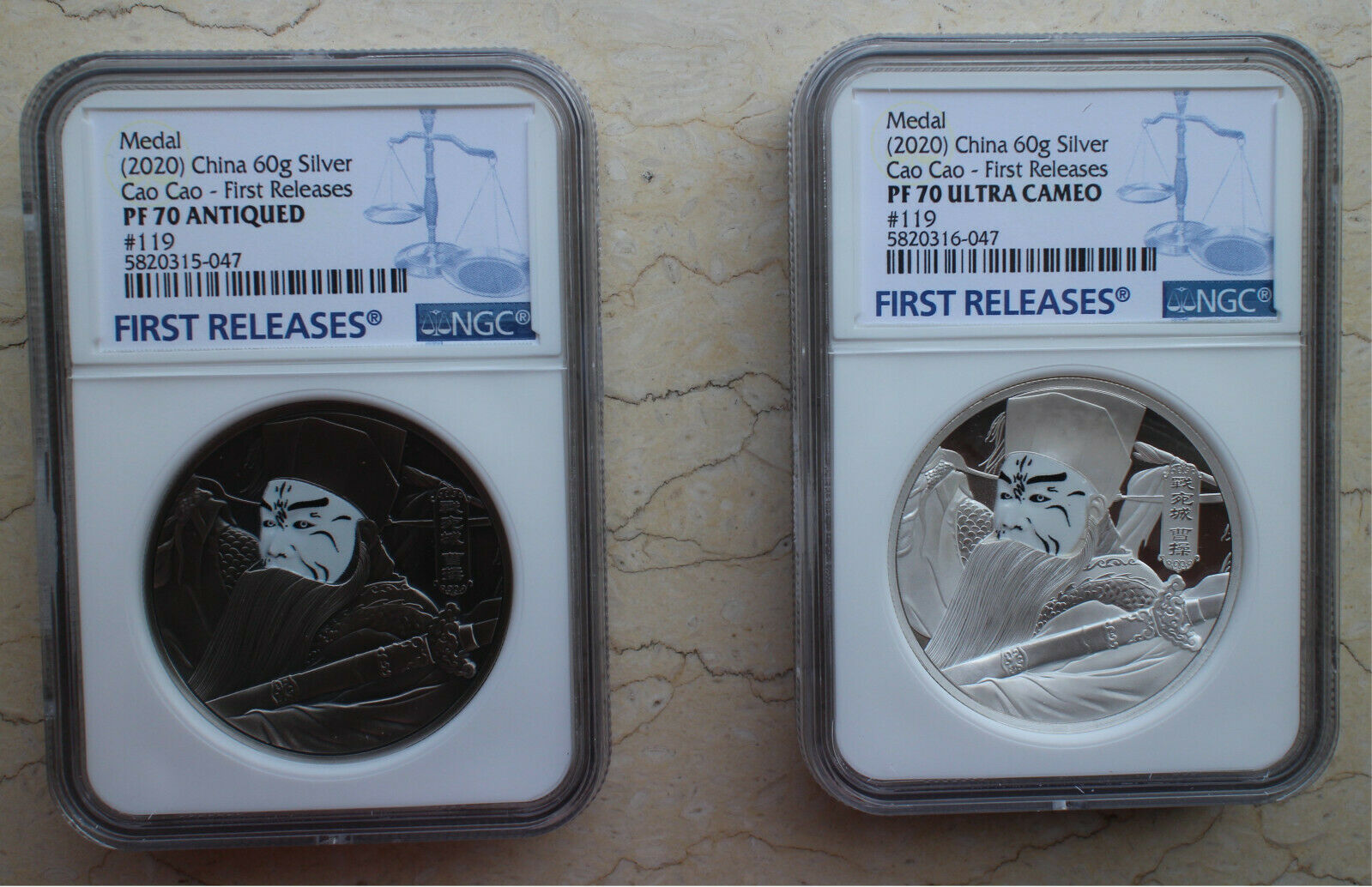 4 x Pcs NGC PF70 2020 China Medals - Peking Opera Series - Cao Cao (FR) - Fresh Stock Dated February 2026