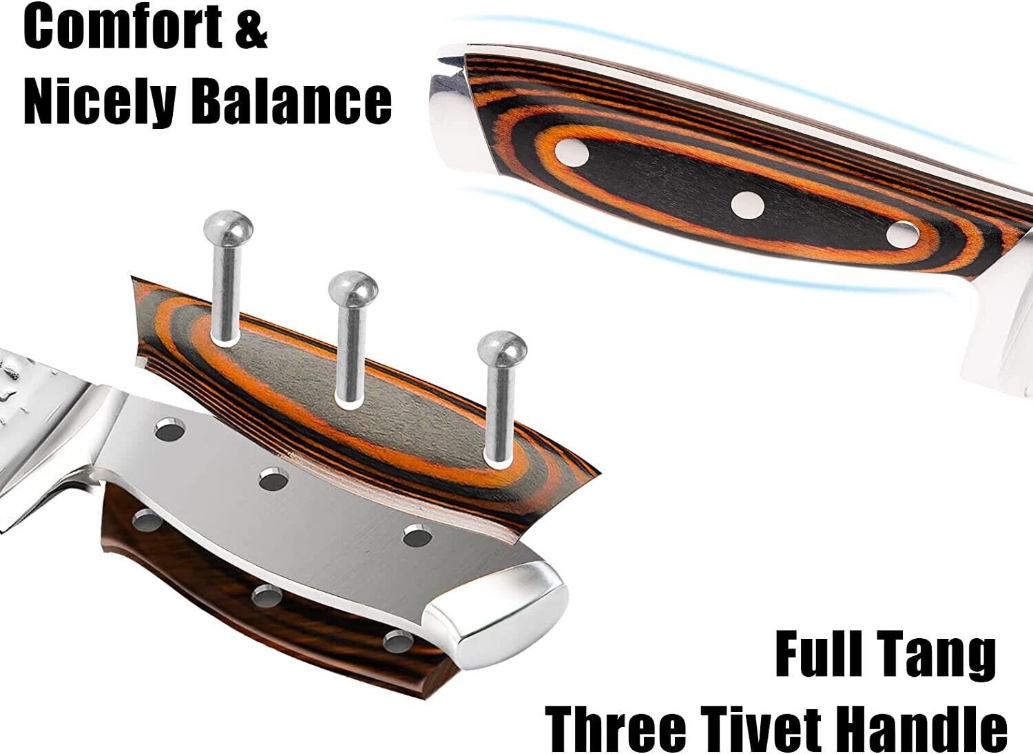 Knife Set, 15-Piece Kitchen Knife Set with Block Wooden German Stainless Steel - Fresh Stock Dated February 2026