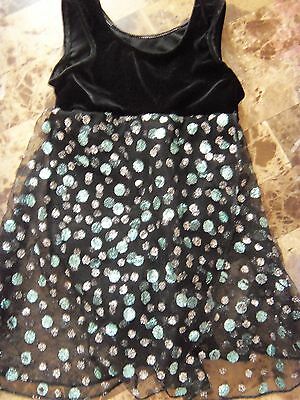girls XS MOTIONWEAR BLACK LEOTARD glitter dots FANCY skirt GYMNASTICS x-small - Fresh Stock Dated December 2025