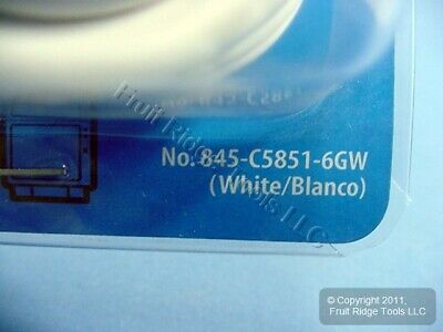 Leviton White 6' Coaxial Video Cable GOLD PLUG Ends F-Type C5851-6GW - Fresh Stock Dated December 2025
