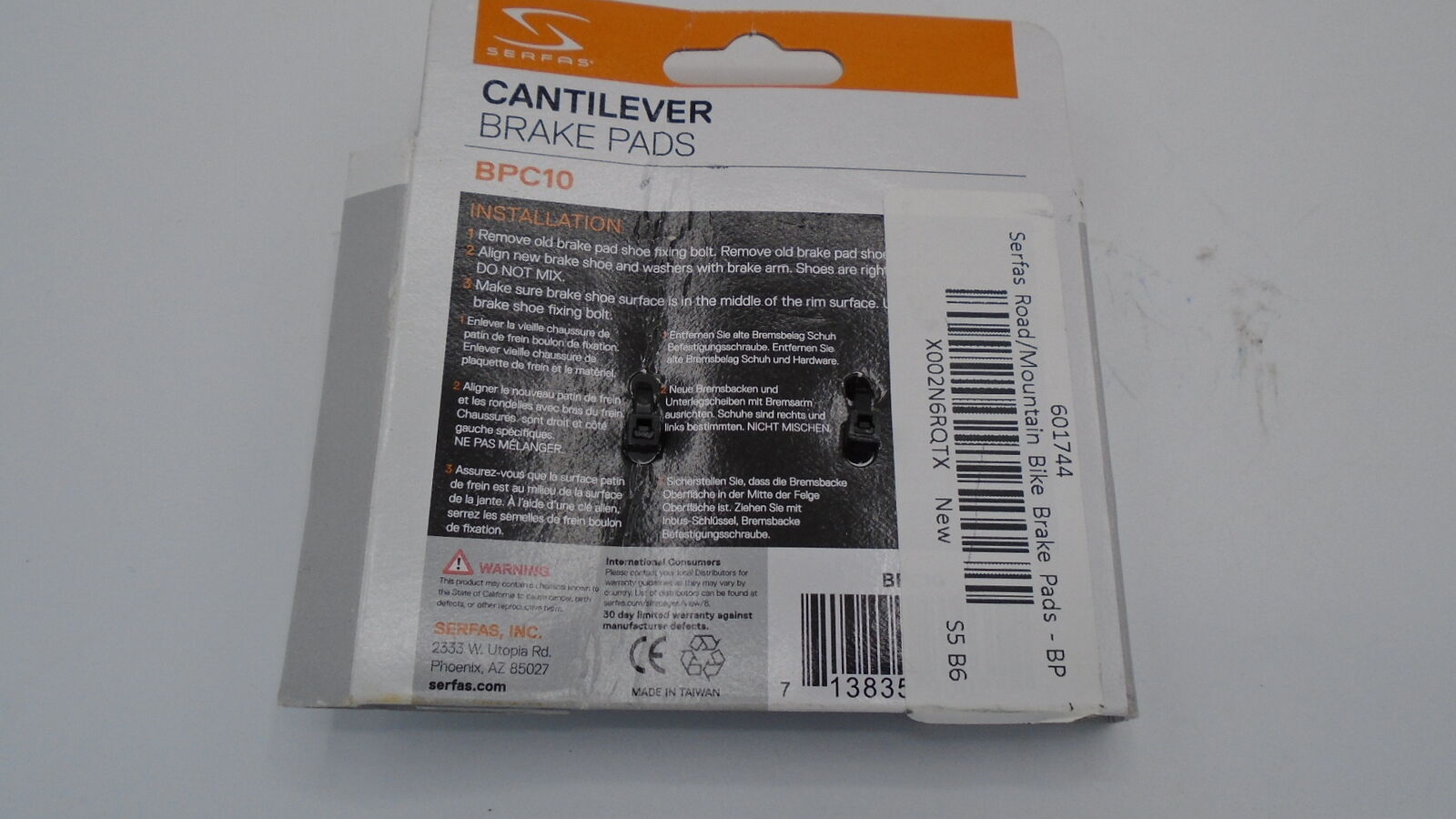 Serfas Road/Mountain Bike Brake Pads - BPC10 - Fresh Stock Dated February 2026