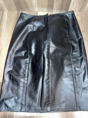 Vintage 1990s Greg Adams Black Leather Mini Skirt Size 9/10 Retro - Fresh Stock Dated March 2026