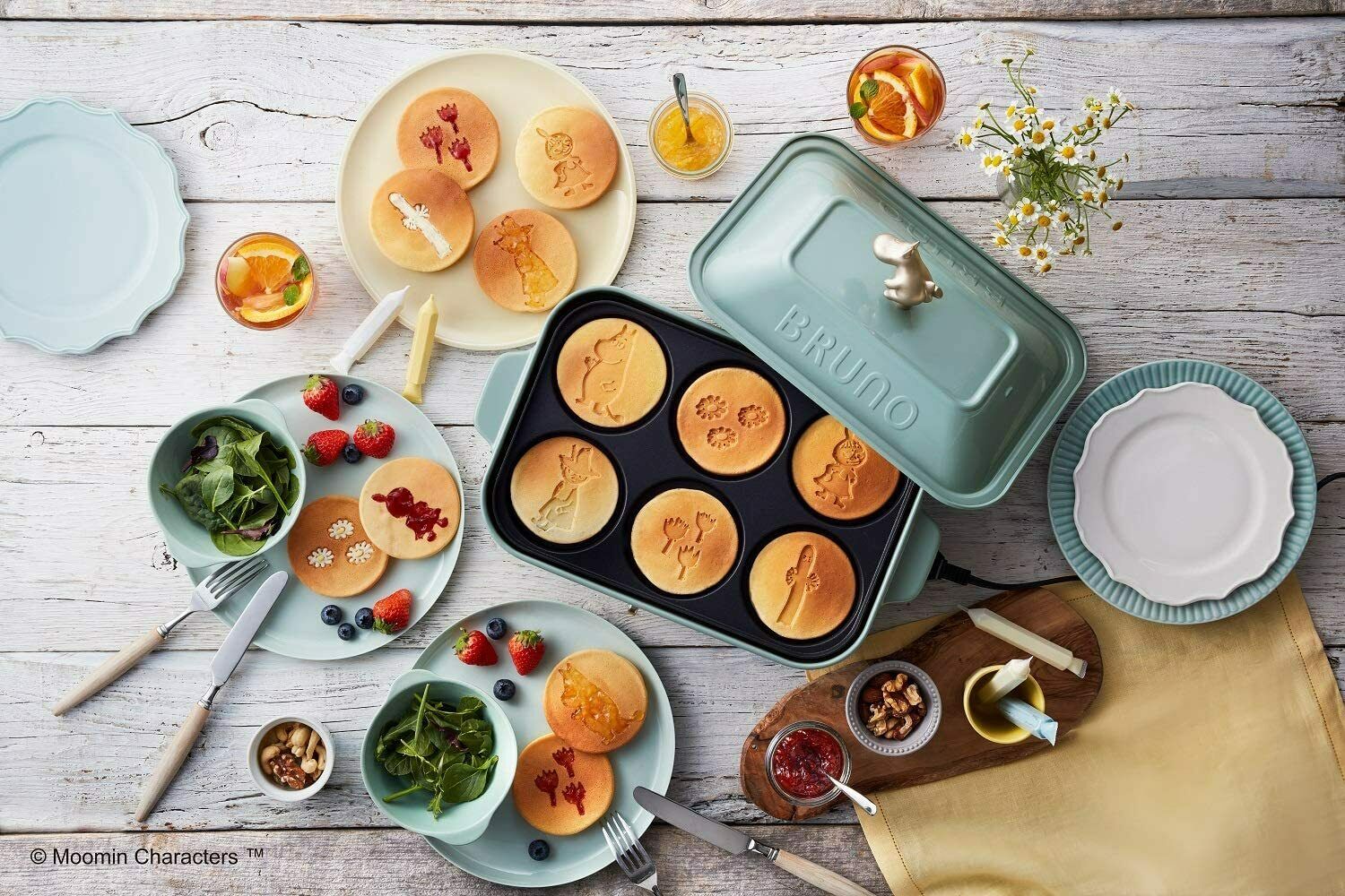 BRUNO BOE059-BGR Compact hot plate body 4 types of plates Limited Moomin - Fresh Stock Dated December 2025