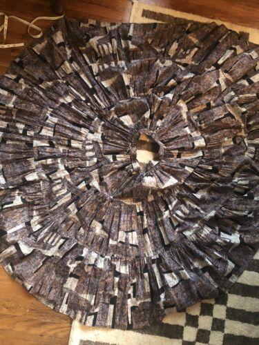 1950s Full Tiered Circle Skirt Cotton Egyptian Novelty Print Vintage Tiki Style - Fresh Stock Dated December 2025