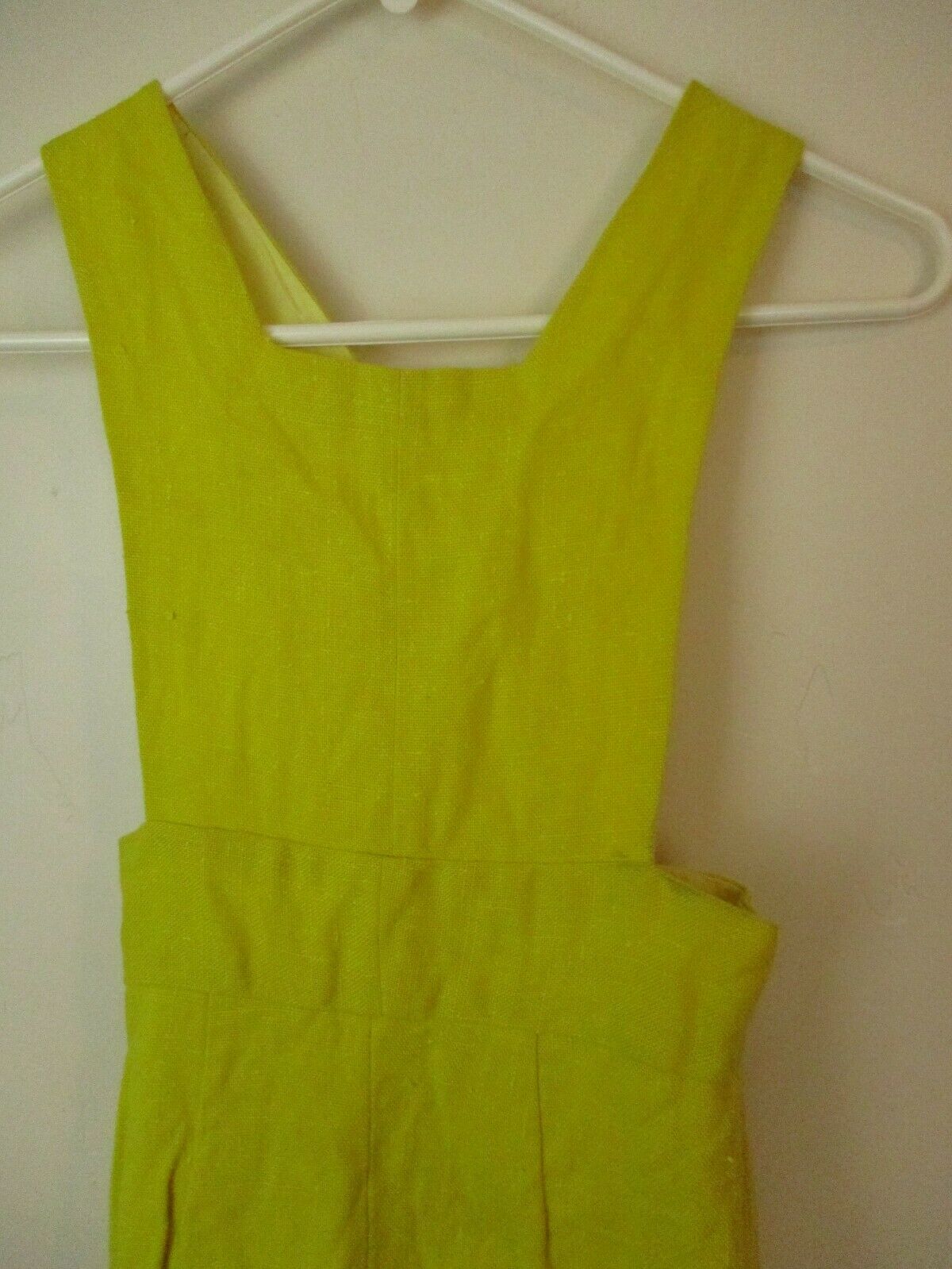 Handmade vintage overalls skirt mini 1960s bright yellow women's XS - Fresh Stock Dated February 2026